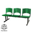 Ver imagem 3 de Longarina Plástica 3 Lugares - Cor Verde - Realplast - 33069