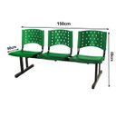 Ver imagem 2 de Longarina Plástica 3 Lugares - Cor Verde - Realplast - 33069
