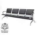 Ver imagem 4 de Longarina Aeroporto Estofada com 4 Lugares - Cor Cromada - Ordesing - 33112