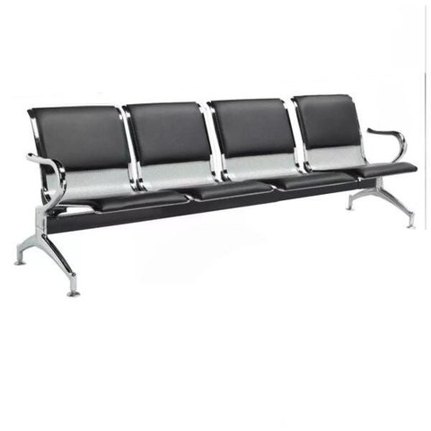 Longarina Aeroporto Estofada com 4 Lugares - Cor Cromada - Ordesing - 33112