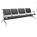Ver imagem 1 de Longarina Aeroporto Estofada com 4 Lugares - Cor Cromada - Ordesing - 33112