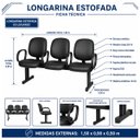 Ver imagem 4 de Longarina Diretor Lisa 3 Lugares - Cor Preta - Martiflex - 33105