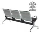 Ver imagem 4 de Longarina Aeroporto Estofada com 3 Lugares - Cor Cromada - Ordesing - 33111