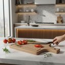 Ver imagem 2 de Tábua de Corte de Madeira Artesanal 40x20 Cm Teixeira:marrom