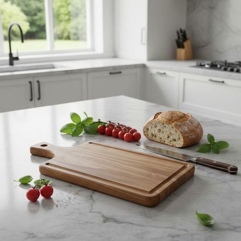 Tábua de Corte de Madeira Artesanal 40x20 Cm Teixeira:marrom