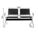 Ver imagem 2 de Longarina Aeroporto Estofada com 2 Lugares - Cor Cromada - Ordesing - 33110