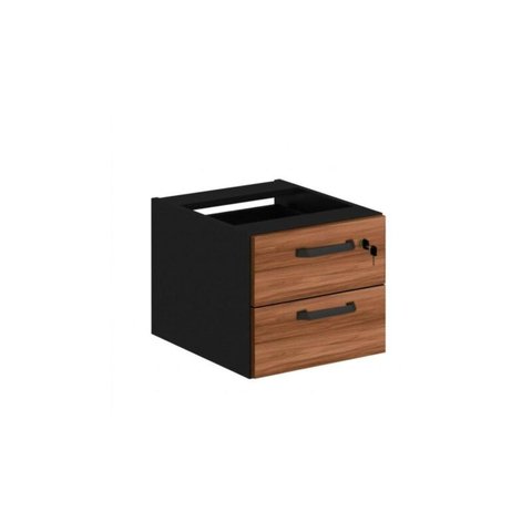 Gaveteiro Suspenso para Mesa com 2 Gavetas - Workstart - Nogal Sevilha / Preto - 21420