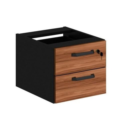 Gaveteiro Suspenso para Mesa com 2 Gavetas - Workstart - Nogal Sevilha / Preto - 21420