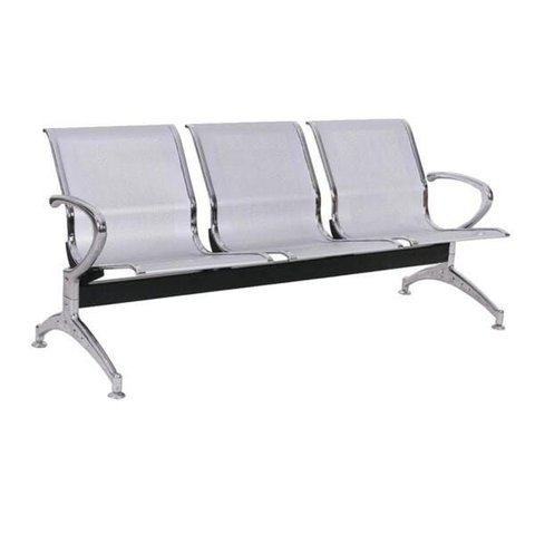 Longarina Aeroporto com 3 Lugares - Cor Cromado - Ordesign - 33108