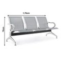 Ver imagem 2 de Longarina Aeroporto com 3 Lugares - Cor Cromado - Ordesign - 33108