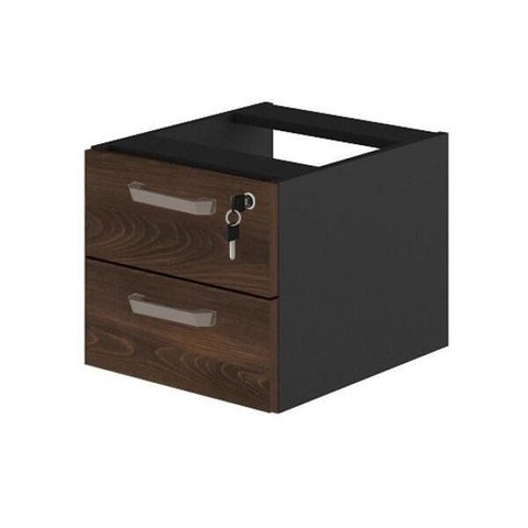 Gaveteiro Suspenso 2 Gavetas - Workstart - Marsala / Preto - 23499