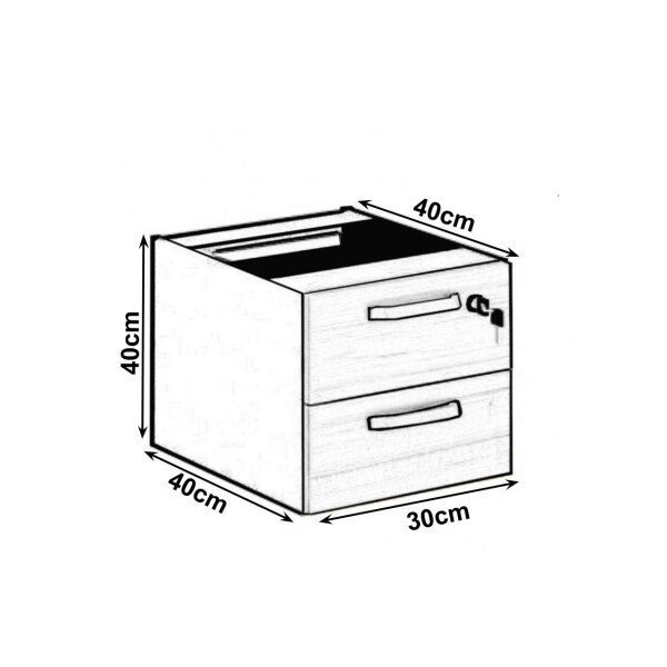 Gaveteiro Suspenso 2 Gavetas - Workstart - Marsala / Preto - 23499 - 4