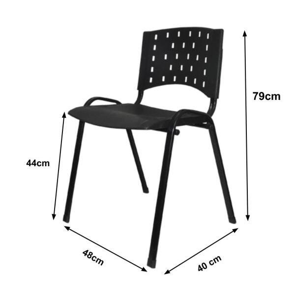 Cadeira Plástica Realplast 4 Pés-Plástico Preto (Polipropileno) - 31201 - 2