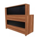 Ver imagem 1 de Balcão de Atendimento 1.35x1,13x0,60M - s/ Gavetas - WORKSTART - Nogal Sevilha / Preto - 63081