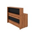 Ver imagem 4 de Balcão de Atendimento 1.35x1,13x0,60m c/ 2 Gavetas Workstart Nogal Sevilha / Preto 63082