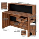 Ver imagem 7 de Balcão de Atendimento 1.35x1,13x0,60m c/ 2 Gavetas Workstart Nogal Sevilha / Preto 63082