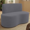 Ver imagem 1 de Sofá 2 Lugares 140cm Orgânico para Sala de Estar Living Larissa L02 Suede Cinza - Lyam Decor