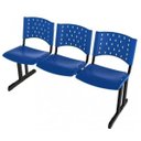 Ver imagem 1 de Longarina Plástica 3 Lugares - Cor Azul - Realplast - 33070