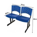 Ver imagem 2 de Longarina Plástica 2 Lugares - Cor Azul - Realplast - 33072