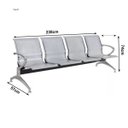 Ver imagem 2 de Longarina Aeroporto com 4 Lugares - Cor Cromada - Ordesign - 33109