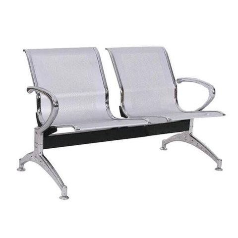 Longarina Aeroporto com 2 Lugares - Cor Cromada - Ordesing - 33107
