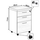 Ver imagem 2 de Gaveteiro Volante 3 Gavetas - 0,67x0,46x0,40M - Workstart - Marsala/Preto - 51012