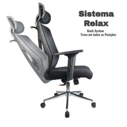 Cadeira Presidente Tela Mk-4010 - Makkon - Cor Preto - 30029 - 2