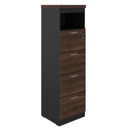  Arquivo 4 Gavetas Pasta Suspensa - 1,60x0,46x0,45M - WORKSTART - Marsala / Preto - 51013 - 1