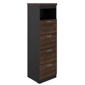 Arquivo 4 Gavetas Pasta Suspensa - 1,60x0,46x0,45M - WORKSTART - Marsala / Preto - 51013