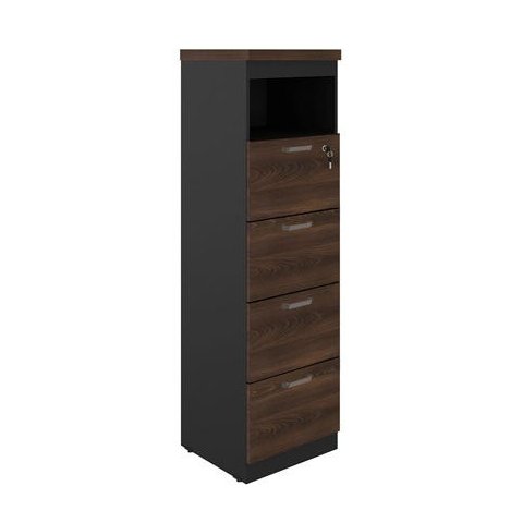  Arquivo 4 Gavetas Pasta Suspensa - 1,60x0,46x0,45M - WORKSTART - Marsala / Preto - 51013