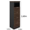  Arquivo 4 Gavetas Pasta Suspensa - 1,60x0,46x0,45M - WORKSTART - Marsala / Preto - 51013 - 2