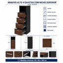 Ver mais imagens de Arquivo 4 Gavetas Pasta Suspensa - 1,60x0,46x0,45m - Workstart - Marsala / Preto - 51013