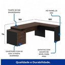 Ver imagem 7 de Mesa para Escritório em L Executiva 192cm com 3 Gavetas