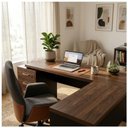 Ver mais imagens de Mesa para Escritório em L Executiva 192cm com 3 Gavetas