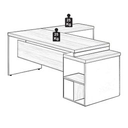 Mesa Pedestal com Mesa Auxiliar - 1,92x1,60M - Workstart - Marsala/Preto - 23484 - 5