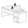Mesa Pedestal com Mesa Auxiliar - 1,92x1,60M - Workstart - Marsala/Preto - 23484 - 5