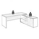Ver imagem 5 de Mesa Diretorzinha com Aparador - Pé de Madeira - 1,90x1,60M-Workstart - Marsala/Preto/Preto - 234