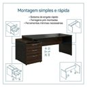 Ver mais imagens de Mesa Pedestal Reta com Vidro - 1,92x0,70m - Workstart - Marsala/Preto - 23500