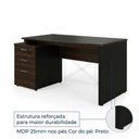 Ver imagem 2 de Mesa Pedestal Reta com Vidro - 1,92x0,70m - Workstart - Marsala/Preto - 23500
