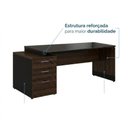 Ver imagem 3 de Mesa Pedestal Reta com Vidro - 1,92x0,70m - Workstart - Marsala/Preto - 23500