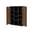 Ver imagem 2 de Armário Alto Credenza com Nicho - 1,60x1,20x0,45m - Workstart - Marsala/Preto - 51018