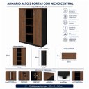 Ver mais imagens de Armário Alto Credenza com Nicho - 1,60x1,20x0,45m - Workstart - Marsala/Preto - 51018