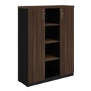 Ver imagem 1 de Armário Alto Credenza com Nicho - 1,60x1,20x0,45m - WORKSTART - MARSALA/PRETO - 51018
