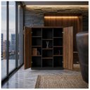 Ver imagem 1 de Armário Alto Credenza com Nicho - 1,60x1,20x0,45m - Workstart - Marsala/Preto - 51018