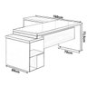 Mesa para Escritório em L de Vidro Fumê Workyaris Marsala/Preto - 3