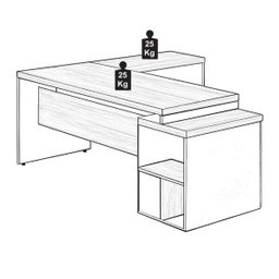 Mesa para Escritório em L de Vidro Fumê Workyaris Marsala/Preto - 4