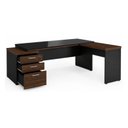Ver imagem 6 de Mesa para Escritório em L de Vidro Fumê Workyaris Marsala/Preto