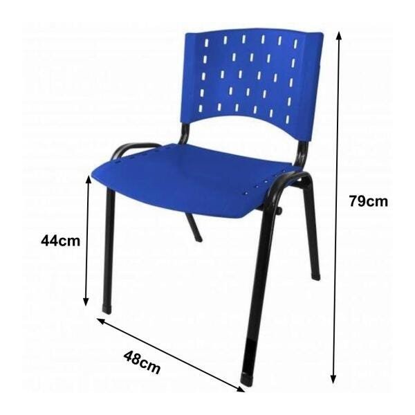 Cadeira Plástica 4 Pés - Plástico Azul - Realplast - 31281 - 2