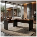 Ver imagem 1 de Mesa em L (Mesa 1,70m + Mesa Auxiliar) - sem Gavetas - Marsala/Preto - 23478