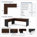 Ver imagem 6 de Mesa em L (Mesa 1,70m + Mesa Auxiliar) - sem Gavetas - Marsala/Preto - 23478